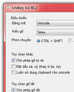 UniKey 4.0 RC2 - Bộ gõ tiếng Việt chuẩn - www.TAICHINH2A.COM